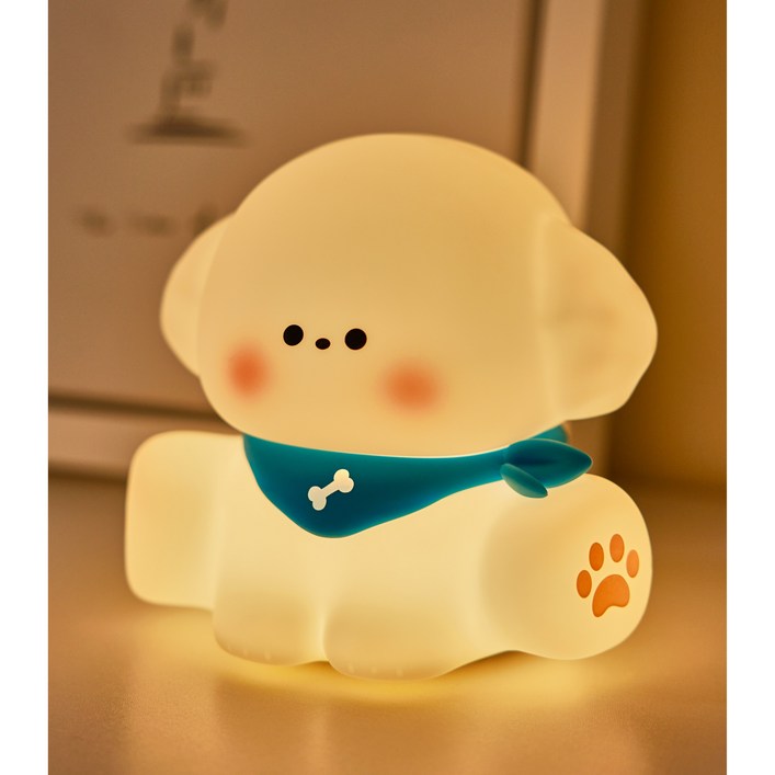 포그미 고양이 오리 강아지 판다 무드등 수유등 수면등 출산선물 분리수면 육아용품, 04.꽃동이강아지