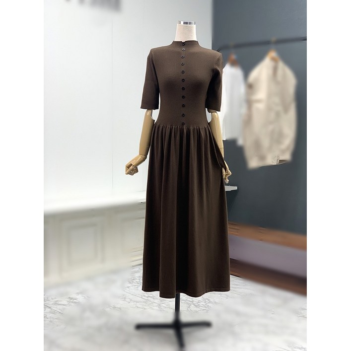 애티쉬 반목 골지 롱 니트원피스 BOP1R833