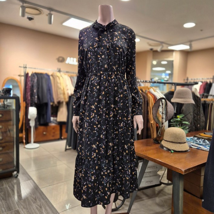 올앤선드리  줄리 PRINT OP  원피스_  A4W9O602 99   [BLACK]