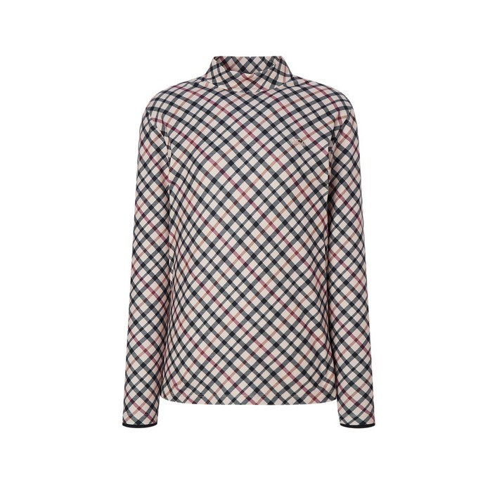 정품 닥스 골프웨어 여성 티셔츠 골프 레터 체크넥 슬림핏 야외