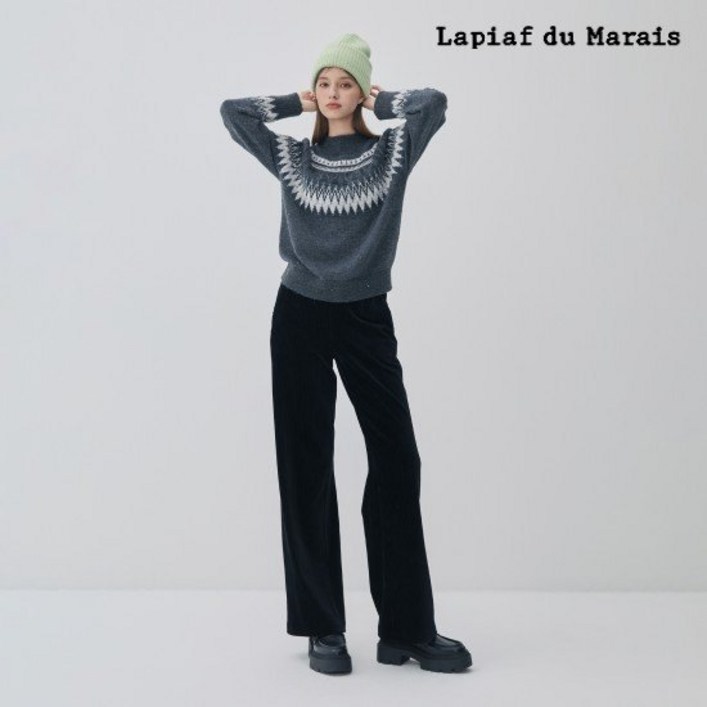 라삐아프 25FW 코듀로이 와이드 팬츠 1종 블랙카멜