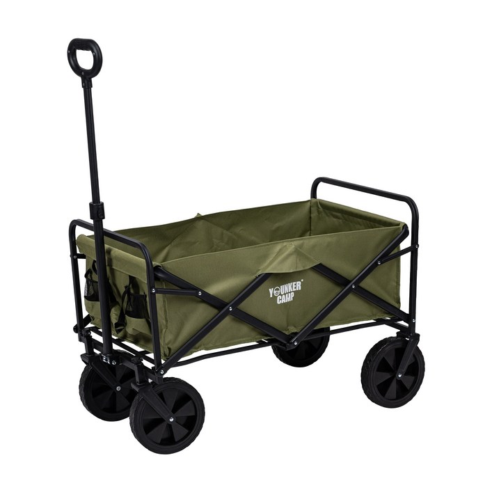 영커 접이식 웨건 다용도 아웃도어 캠핑 폴딩 카트 테이블 상판, 카키 카트, 1개