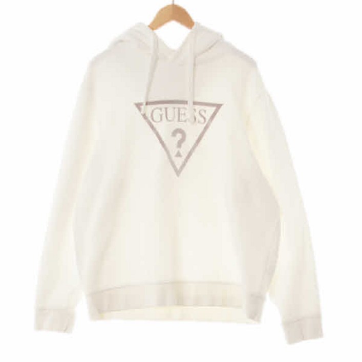 9150 Guess 화이트 면혼방 벨벳중앙빅로고후드티 2XL