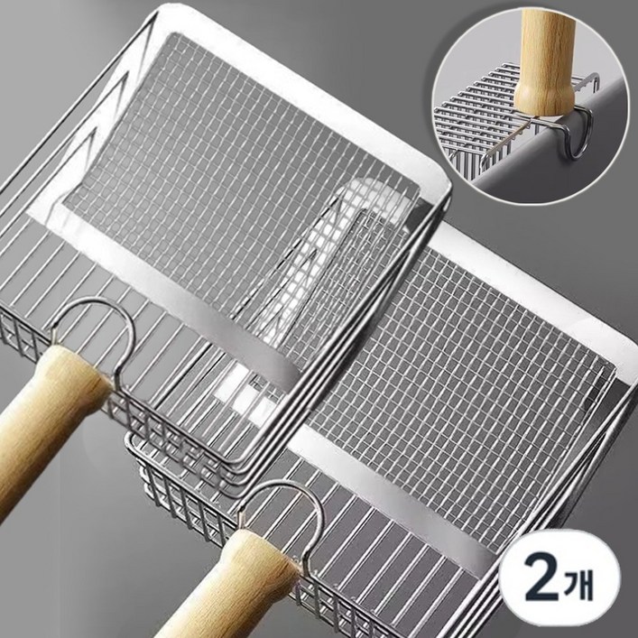 비엔리 걸이형 고양이 모래삽, 2개, 우드스텐