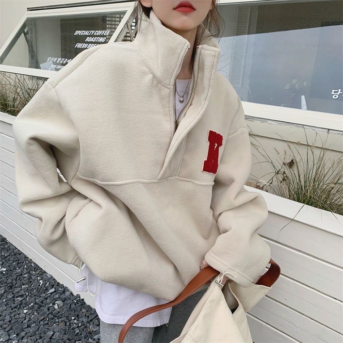 아이엠몽 여성용 리투라 하프넥 반집업 맨투맨