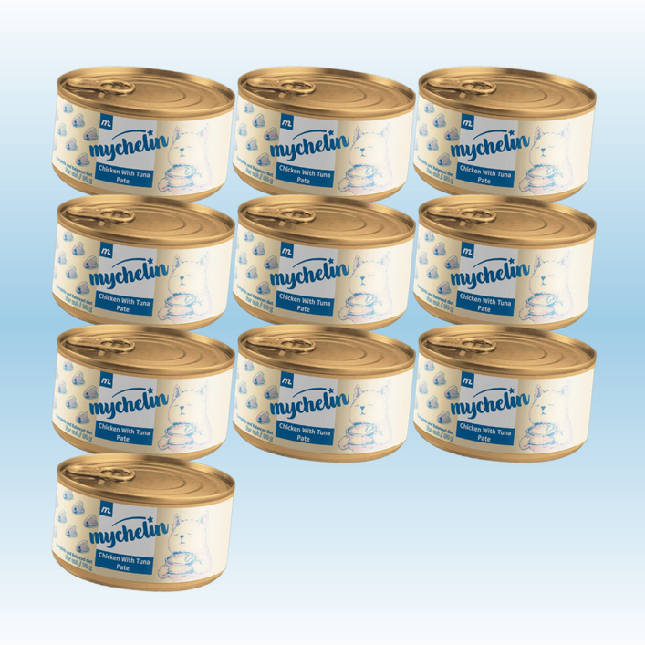 마이베프 마이슐랭 파테 고양이 주식캔 습식사료, 닭참치, 80g, 10개 마이베프 마이슐랭 파테 고양이 주식캔 습식사료, 닭참치, 80g, 10개