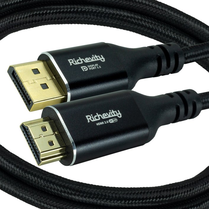 리체비티 4K 하이퀄리티 액티브 DP to HDMI 2.0 케이블, 3M, 1개