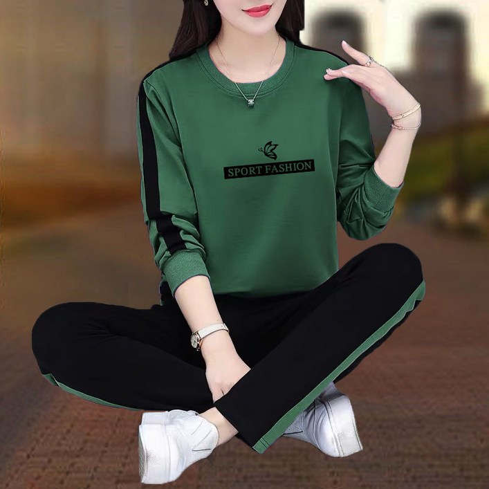 COSYEVNO 여성 캐주얼 세트 가을 트레이닝 루즈핏 신상 맨투맨 슬림핏 긴팔 시크 투피스 zjynstz10