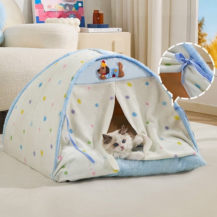 Arsjuo 강아지 집 텐트 하우스 고양이 숨숨집 방석