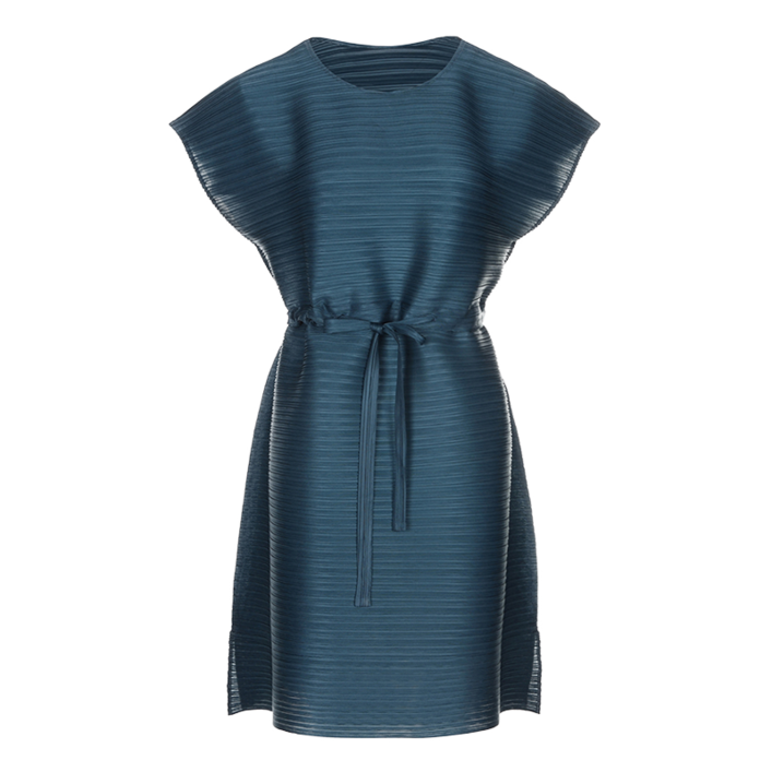 피네플리츠 벨트 캡소매 원피스 (4 Color)