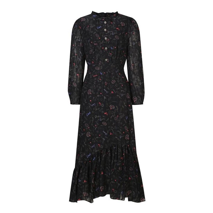 씨 글리터 프린팅 플라운스 원피스 SHOAI2506