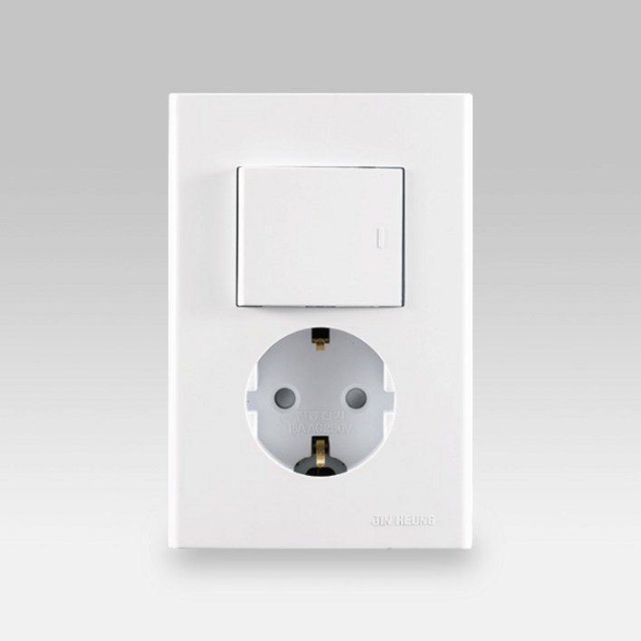 국산 진흥전기 스위치부 콘센트 분리형 1개용 IN