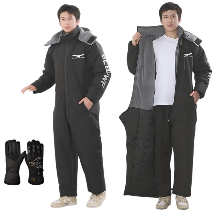 오토바이 겨울 방한우주복 일체형 방한복 빅사이즈 스즈끼복 방한 방풍 배달 방한복 라이더 우주복 겨울 배달 우주복 기모안감 바이크 방한 용품