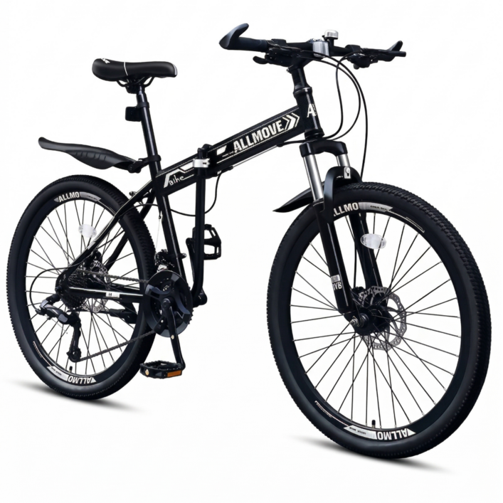 바이크TRA 접이식 MTB 자전거 21단 산악 출퇴근 입문용 성인 학생 주니어 가성비 남녀공용, 1개, 165cm, BT화이트스포크휠 21단