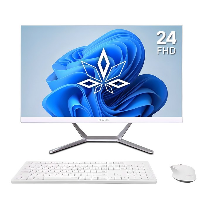 뷰라이프 24인치 일체형PC N5095 윈도우11포함 무선키보드마우스 증정, 120GB, 8GB, 화이트, APD238N5, WIN11 Pro