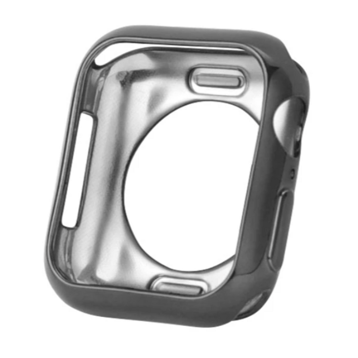 NUBASE 애플워치 8 7 6 5 풀커버 범퍼 케이스 40414445mm, 블랙