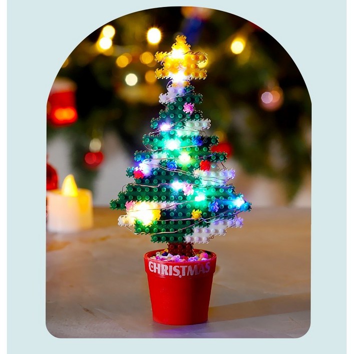 디폼 블럭 6mm 크리스마스 화분 트리 LED 패키지
