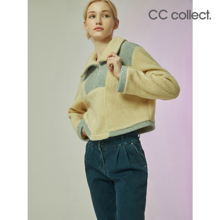 씨씨콜렉트 여성 오피스 데일리 직장인 CC콜렉트 덤블패치 집업 카라 스웻셔츠 LEC234MSC035DH2256153