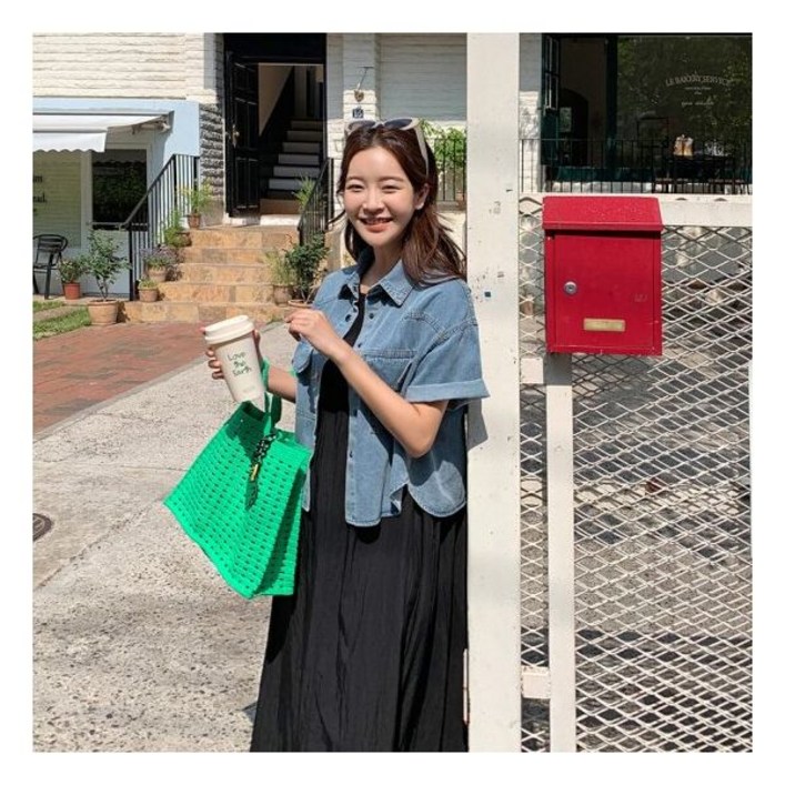 [메이블루] 헤이 스냅 데님셔츠 124739