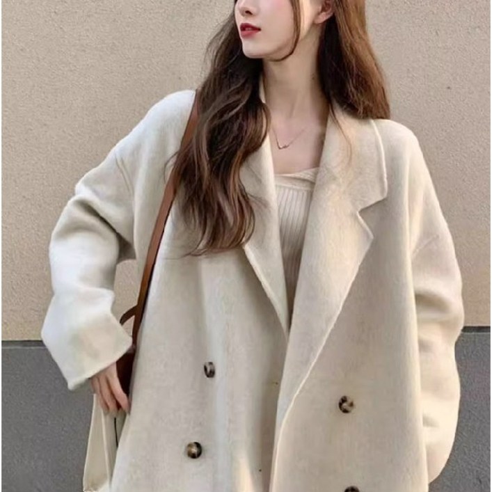 더블 버튼 롱코트 알파카 여성겨울코트 모직 롱재킷 여자아우터 누빔안감 오버핏 캐시미어 더블 버튼 롱코트 알파카 여성겨울코트 모직 롱재킷 여자아우터 누빔안감 오버핏 캐시미어