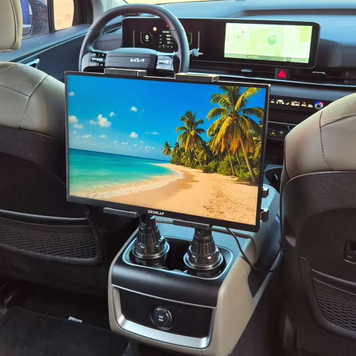 카니발 16인치 차량용 휴대용 모니터 컵홀더 거치대 뒷자리 1426년형