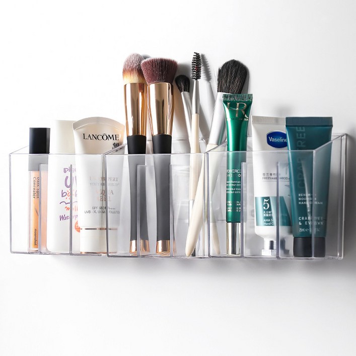 SMILE MORLI 접착식 칸막이 립스틱 수납함 튜브형 멀티 정리함