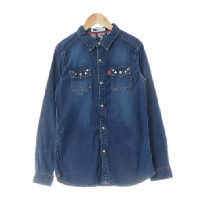8519 리바이스 중청 면혼방 큐빅플랩포켓워싱셔츠 155