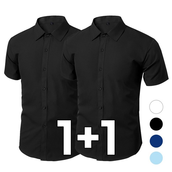 메이리앤 1+1 구김없는 시원한 남방 남성 반팔 와이셔츠