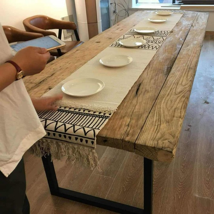 사각 테이블 카페 가구 빈티지 원목 식탁 고재 대형 우드 앤틱 오래된 나무 인테리어