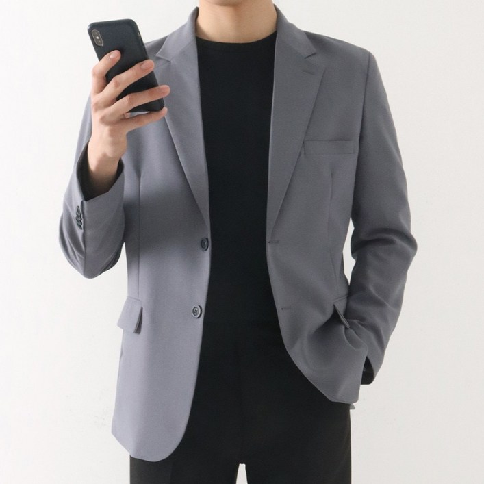 데이먼 베이직 무지 싱글 정장 자켓 블레이저 국내생산 ZZBJK022