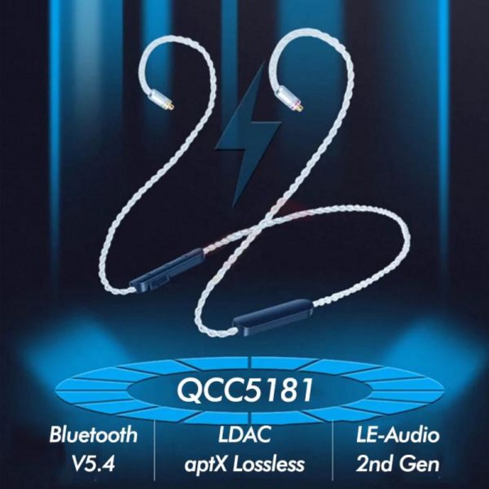 N5005케이블 호환 블루투스 이어폰 분리형 QCC5181 LDAC 무선 aptX 32kHz HD MMCX 2 핀 QDC IM