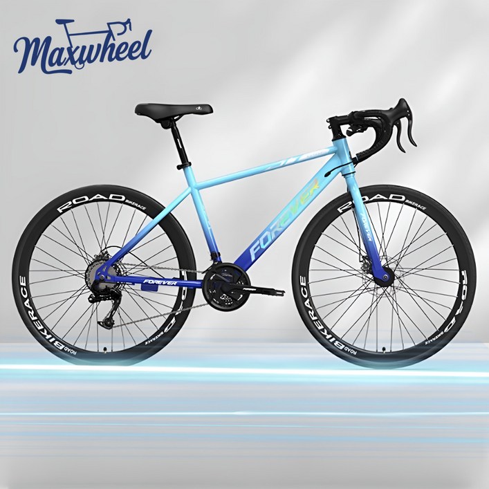 맥스휠 프리미엄 로드자전거 27단 로드바이크 출퇴근 라이딩 싸이클 입문 700c, 1개, 175cm, 오션블루