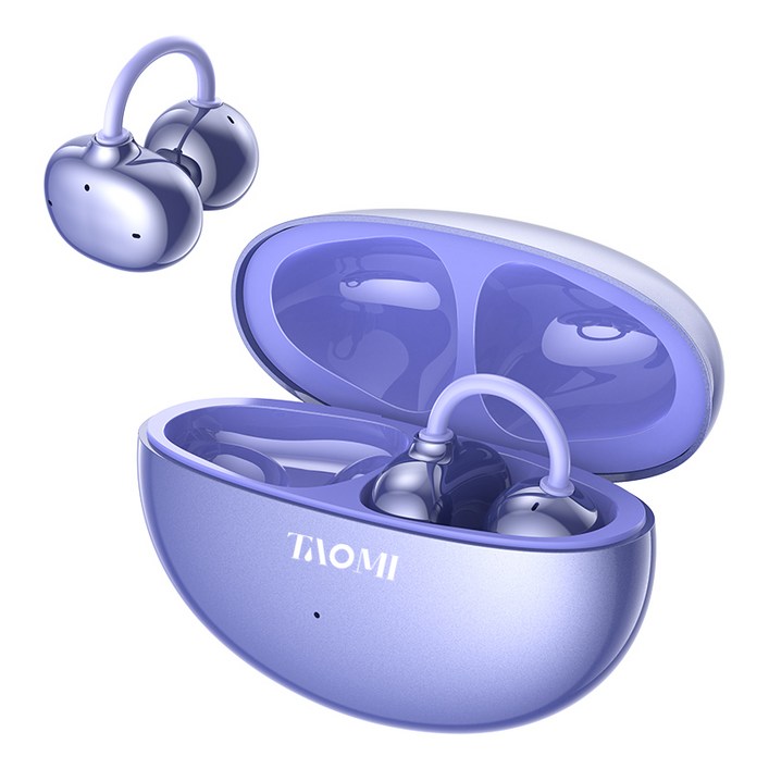 타오미 무선 V6.0 오픈형 블루투스 이어폰 귀걸이형, TMClip 26, 퍼플