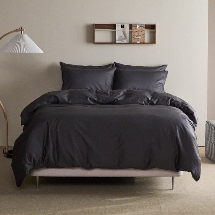 바운티풀 특급호텔침구 60수 사틴면 100% 300T 이불커버 솔리드 SS/Q/K(12컬러), 시티차콜