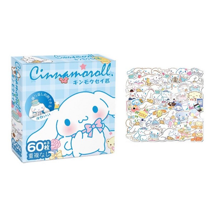 산리오 다꾸 스티커 최저가 603장 pvc스티커 헬로키티, 1통, 시나모롤