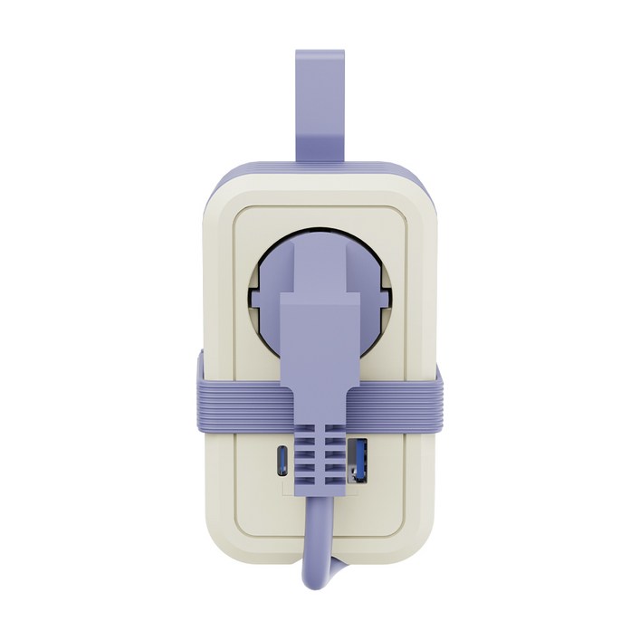 휴대용 멀티탭 USBPD 20W 고속충전 여행용 리드선 고용량 4000W  충전케이블