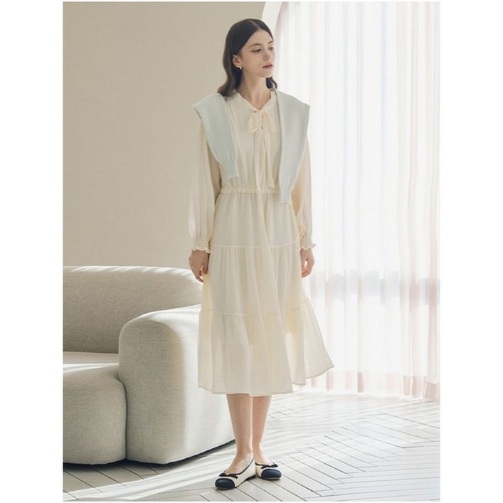 숲 티어드 쉬폰 롱 원피스 SB2OPJ1