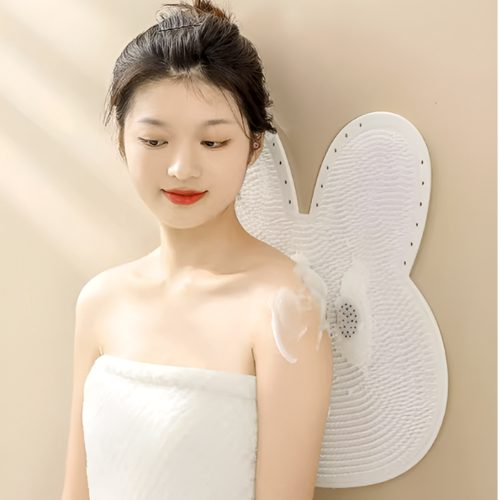 셀프 벽부착 등 때밀이 바디브러쉬 등밀이 발 각질제거 발씻기, 화이트 매트, 1개, 1개입