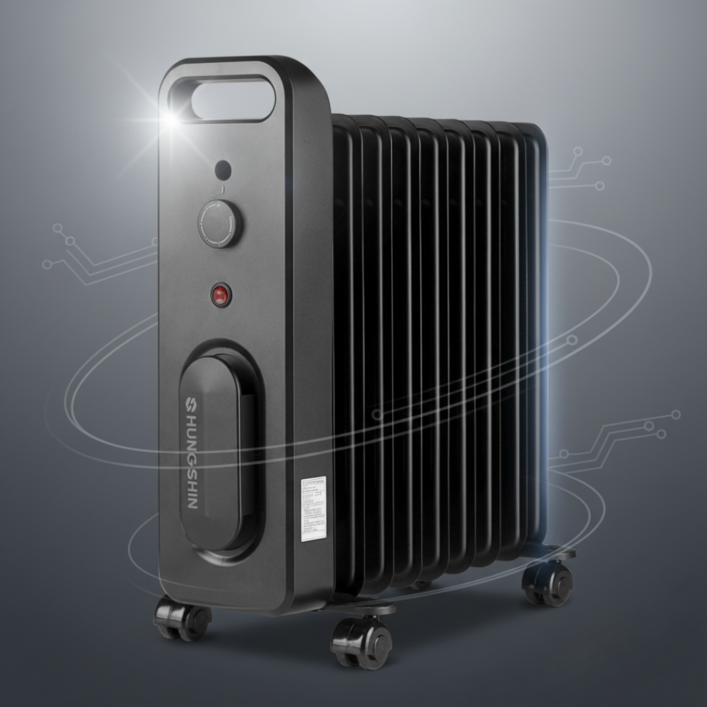 50주년 가정용EDITION 흥신 라디에이터 사무실 화장실 욕실 전기 난로 난방 ORRCY09S, 9핀1200W3평