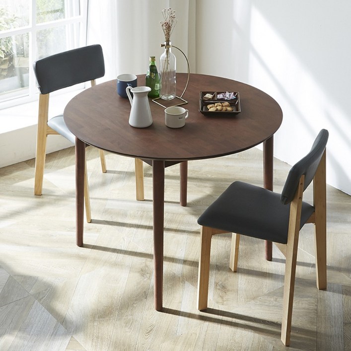고무나무 원목 원형 식탁 테이블 A960, A960월넛 - 쇼핑앤샵