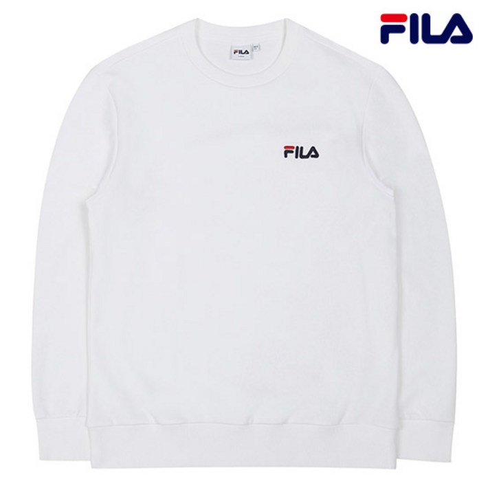 FILA 남여공용 리니어 스몰 로고 맨투맨 FS2POC1101XOWH