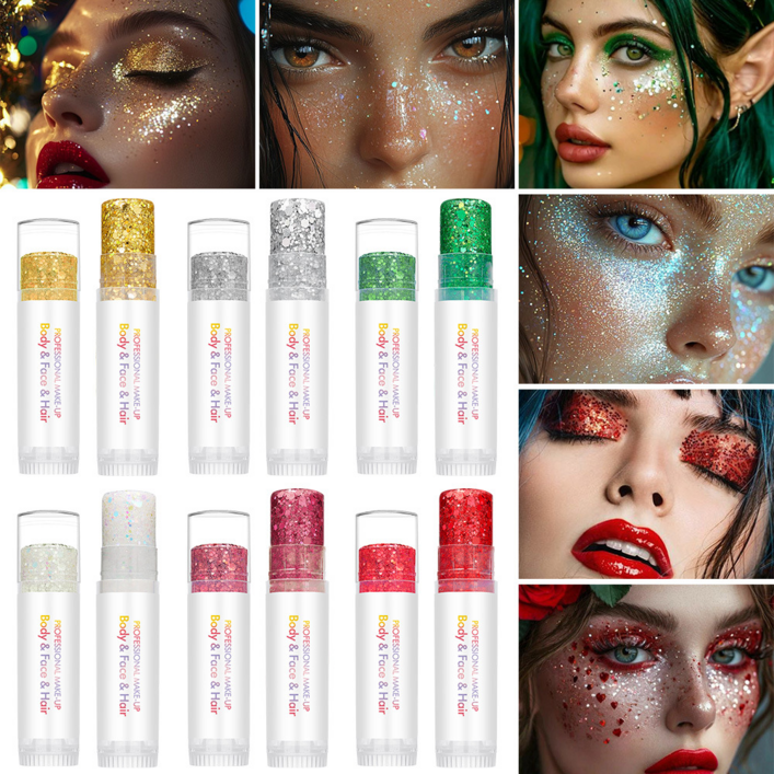 바디 글리터 스틱 페이스 페인팅 젤 머메이드 메이크업 페스티벌 공연용 반짝이 헤어 아이섀도우
