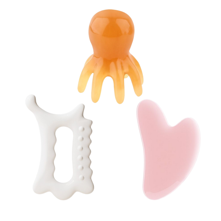 유엔즈 종합 괄사 바디 페이스 두피 마사지기 지압 3종세트