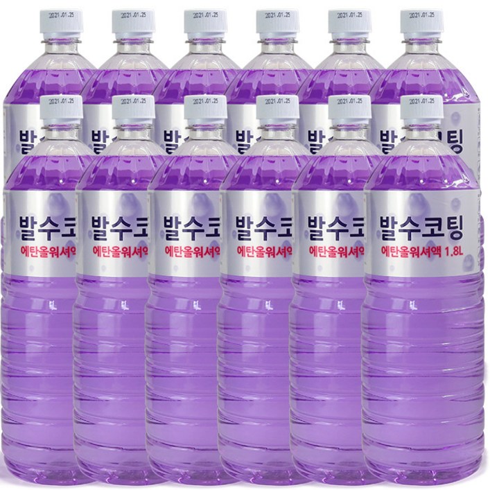 퍼펙트 발수코팅 에탄올 워셔액, 1.8L, 12개 퍼펙트 발수코팅 에탄올 워셔액, 1.8L, 12개