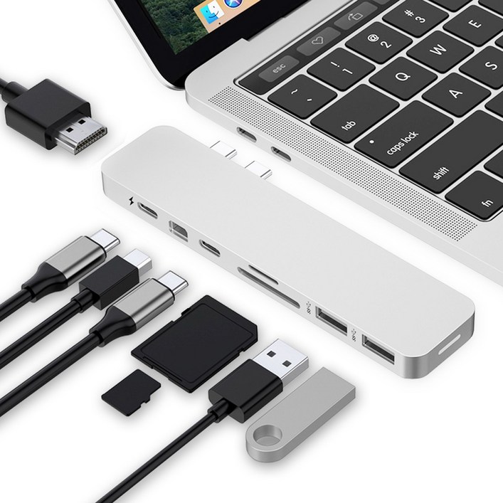 하이퍼드라이브 GN28D 8in2 USBC 멀티허브 맥북 호환 HDMI MiNi DP 100W PD충전 SD카드, 실버, 1개 하이퍼드라이브 GN28D 8in2 USBC 멀티허브 맥북 호환 HDMI MiNi DP 100W PD충전 SD카드, 실버, 1개