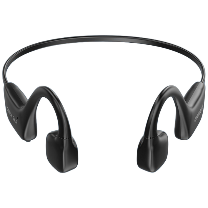BOACE 골전도 블루투스 이어폰 IPX5 방수 스포츠형 무선 이어폰 넥밴드 개방형 이어폰 수영 이어폰, 스크럽 블랙