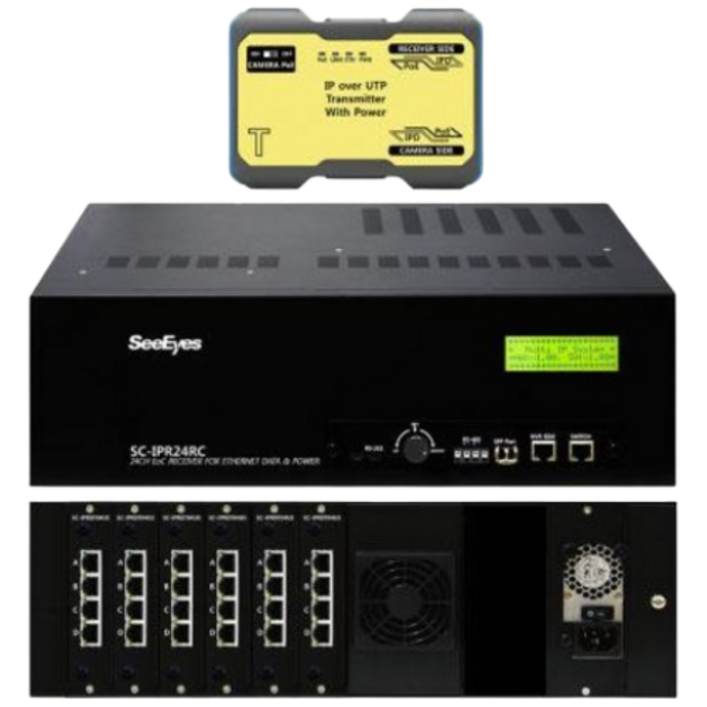 24포트 POE  EoU 콤보 허브 통합형 SLOT IP 전원중첩장치 SCIPC3024M6, 1개