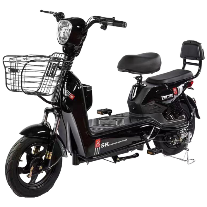 아트테크 SK 전동자전거 전기자전거 전동스쿠터 바이크 부모님효도선물 고내구성 전기스쿠터 리튬배터리 분리가능 12인용 2인승 여성용남성용 시골농촌농업 전기자토바이펫바이크새해구정선물, 1개, 블랙 12A배터리30km