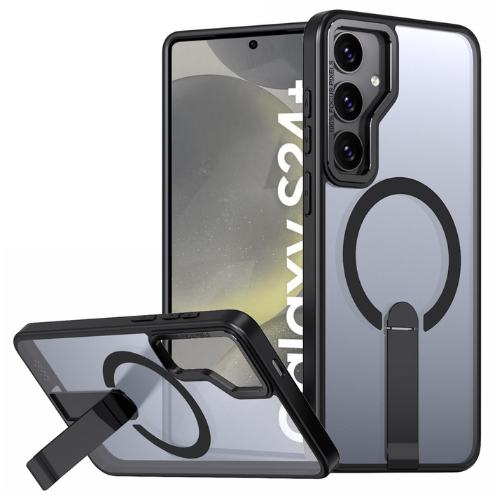 아칸크 갤럭시 S24 Plus 5G SMS926N 맥세이프 M 에어클로 매트벨벳 반투명 마그네틱 휴대폰 거치대 케이스
