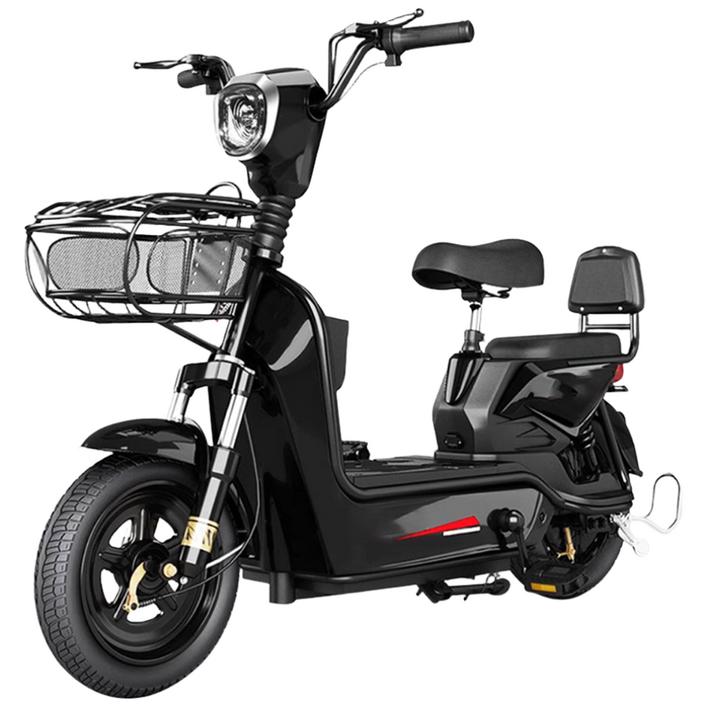 텔픽 전기자전거 26년 신형 전동 스쿠터 고출력 자토바이 출퇴근, 레드, 경량스틸